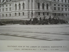 Southeast View of the Library of Congress, Washington, DC, 1897, Smithmeyer & Pelz: P.J. Pelz, E.P. Casey