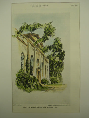 Winstead Savings Bank , Winstead, CT, 1930, Hoggson Brothers, Inc.