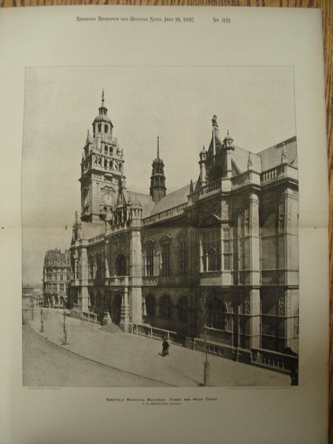 Sheffield Municipal Buildings: Tower and West Front, Sheffield, England, UK, 1897, E.W. Mountford
