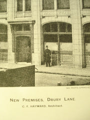 New Premises, Drury Lane, London, England, EUR, 1898, C.F. Hayward