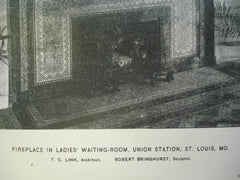 Fireplace in Ladies' Waiting-Room, Union Station, St. Louis, MO, 1896, T.C. Link