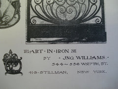 Residence Gates & Railings made from Design of Richard M. Hunt, by Jno. Williams, New York, NY, 1891, Richard M. Hunt