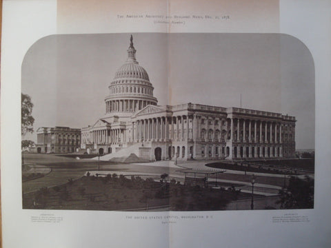 United States Capitol, East Front, Washington , DC, 1878, Stephen L. Hallet, George Hadfield, James Hoban, Benjamin H. Latrobe, Charles Bulfinch & Thomas U. Walter