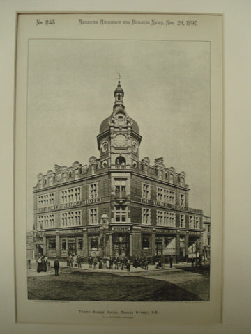 Tower Bridge Hotel, Tooley Street, S.E., London, England, UK, 1897, L.A. Withall