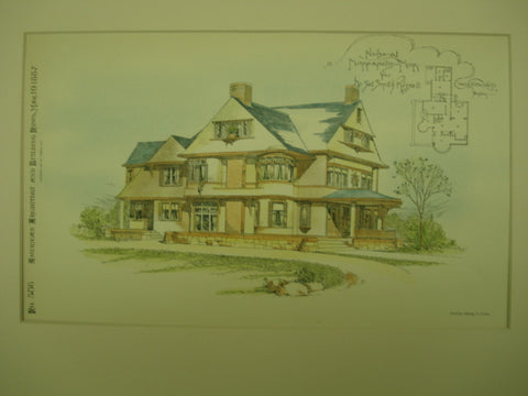 House for Mr. Sol Smith Russell, Minneapolis, MN, 1887, Wait & Gutter