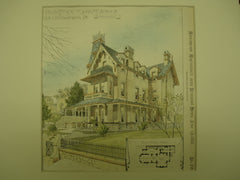 Residence of John McArthur, Jr., West Philadelphia, PA, 1881, John McArthur, Jr.