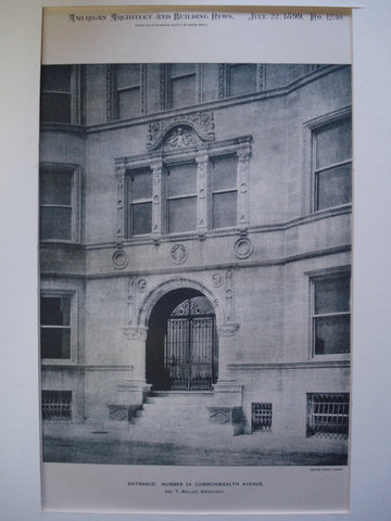 Entrance to Number 54 Commonwealth Avenue , Boston, MA, 1899, Jas. T. Kelley