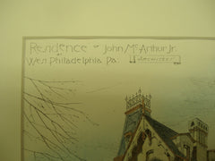 Residence of John McArthur, Jr., West Philadelphia, PA, 1881, John McArthur, Jr.