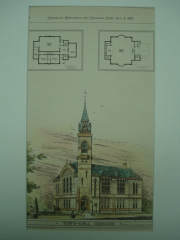 Town Hall , Uxbridge, MA, 1879, Ferry & Gardner