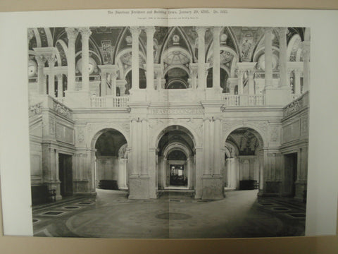 Main Staircase-Hall and Entrance to the Rotunda: Library of Congress, Washington, DC, 1898, Smithmeyer, Pelz & Casey