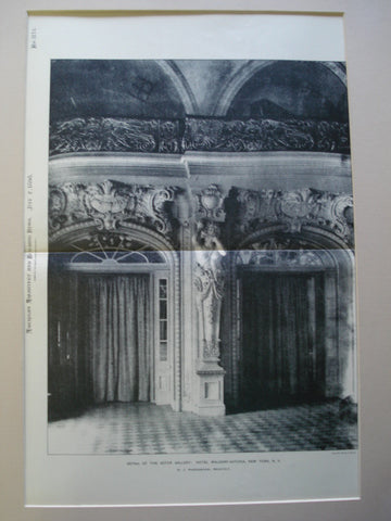 Detail of the Astor Gallery: Hotel Waldorf-Astoria, New York, NY, 1898, H.J. Hardenbergh