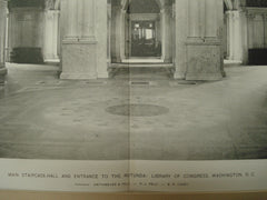 Main Staircase-Hall and Entrance to the Rotunda: Library of Congress, Washington, DC, 1898, Smithmeyer, Pelz & Casey