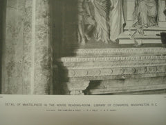 Detail of Mantelpiece in the House Reading-Room: Library of Congress, Washington, DC, 1898, Smithmeyer, Pelz & Casey