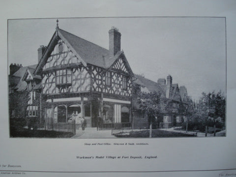 Shop and Post Office. Workmen's Model Village, Port Deposit, England, UK, 1904, Grayson & Ould