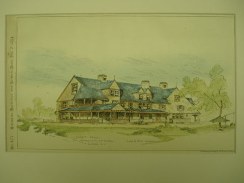 Residence of Mr. S. P. Hinckley , Lawrence, NY, 1884, Lamb & Rich