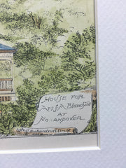 House for S M Blanchard, North Andover, MA, 1881, Original Hand Colored