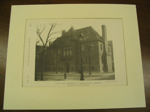 Front View, Residence of Emmons Blaine, Chicago, IL, 1890, Shepley, Rutan & Coolidge