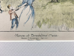House at Brookline, MA, 1897, Walter Henderson, Original Hand Colored