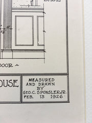 Door of Blaine House, Built 1780, Carlisle, PA, 1926, Original -