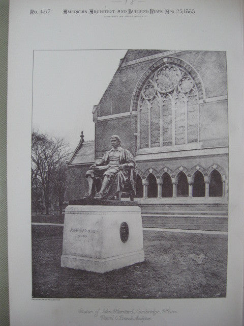 Statue of John Harvard, Cambridge, MA, 1885, Daniel C. French