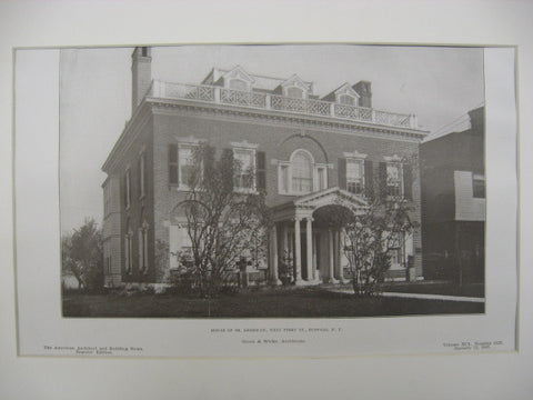 House of Dr. Sherman on West Ferry St., Buffalo, NY, 1907, Green and Wicks