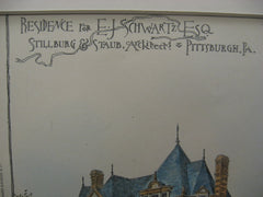 Residence for E. J. Schwartz, Pittsburgh, PA, 1883, Stillburg and Staub