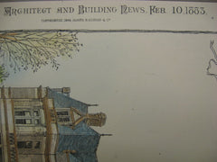 Residence for E. J. Schwartz, Pittsburgh, PA, 1883, Stillburg and Staub