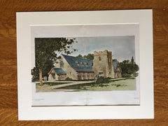 All Souls Church, Braintree, MA, 1905. Original Hand Colored