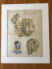 Boston Athletic Association Club House, Boston, MA, 1889, Original Hand Colored