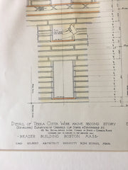 Brazer Building, Boston, MA, 1897, Cass Gilbert, Original, Hand Colored