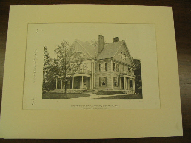 Residence of Mr. Galbreath, Cincinnati, OH, 1890, Waite & Cutter