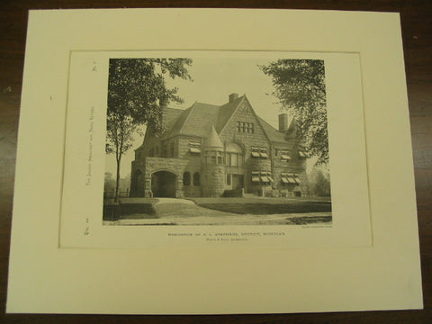 Residence of A. L. Stevens, Detroit, MI, 1890, Mason & Rice