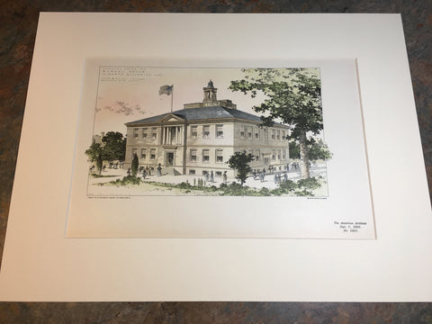 School House, North Billerica, MA, 1901, Cooper & Bailey, Original Hand Colored -