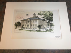 School House, North Billerica, MA, 1901, Cooper & Bailey, Original Hand Colored -