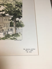 School House, North Billerica, MA, 1901, Cooper & Bailey, Original Hand Colored -