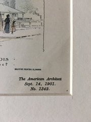 US Post Office, Joliet, IL, 1901, James Knox Taylor, Original Hand Colored -