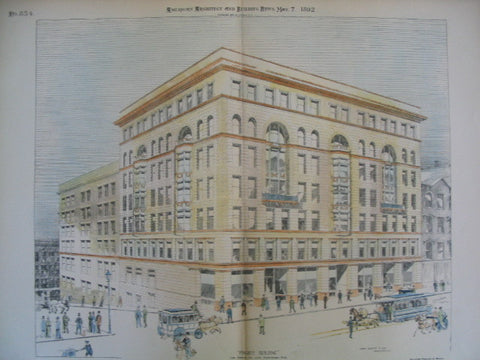 Pingree Building on the Corner of Shelby St and Jefferson Ave, Detroit, MI, 1892
