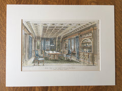 Dining Room, G B Chase, Boston, MA, 1879, Ware & Van Brunt, Hand Colored Original