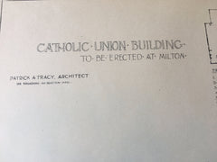 Catholic Union Building, Milton, MA, 1892, Patrick Tracy, Original Hand Colored