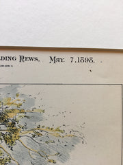 Residence, Charles H Conway, Boston, MA, 1898, James T Kelley, Original Hand Colored