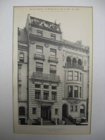 Number 7 on West 56th Street, New York, NY, 1900, J. H. Duncan