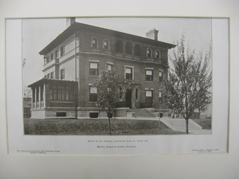 House of Mr. Edwards on Kingsbury Road, St. Louis, MO, 1907, Mauran, Russell and Garden