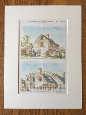 The Castle, Pigeon Cove, Cape Ann, MA, 1883 Original Hand Colored