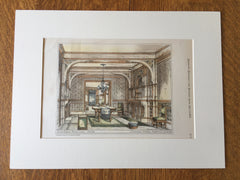Dining Room, Hotel Cluny, Boston, MA, 1878, Original Hand Colored