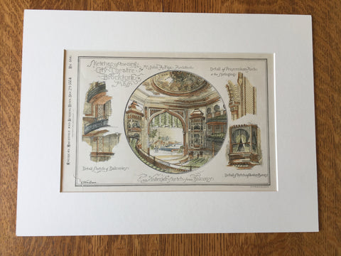 City Theatre, Brockton, MA, 1884, John Fox, Original Hand Colored