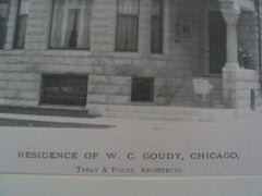 Residence of W. C. Goudy, Chicago, IL, 1889, Treat and Foltz