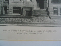 House of George O. Shattuck, Esq on 166 Beacon St., Boston, MA, 1891, Cabot and Chandler