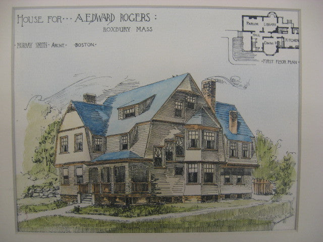 House for A. Edward Rogers, Roxbury, MA, 1888, Murray Smith