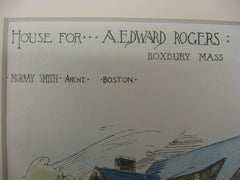 House for A. Edward Rogers, Roxbury, MA, 1888, Murray Smith