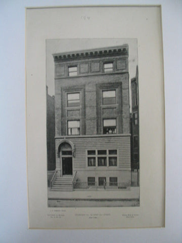 Residence Number 30 on West 51st Street, New York, NY, 1889, McKim, Mead and White